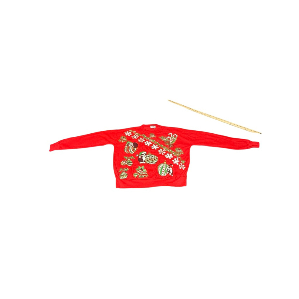 Women's Nutcracker Red & Green Christmas Crew Neck Sweater L#886